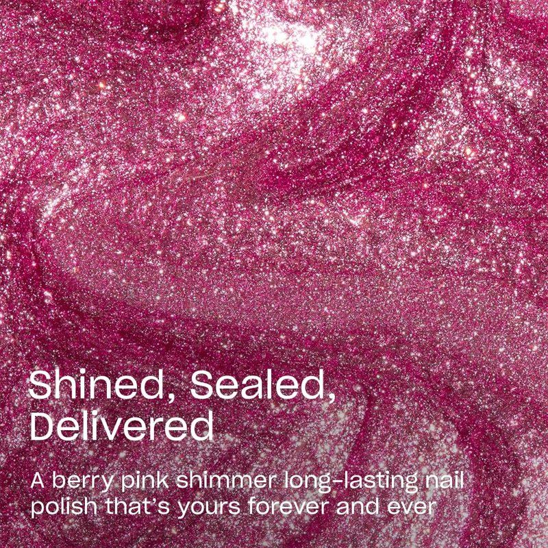 OPI Infinite Shine Shined, Sealed, Delivered | Opaque Bright Pink Shimmer Long Wear Gel Like Nail Polish | Vegan, Long Lasting, Streak Free