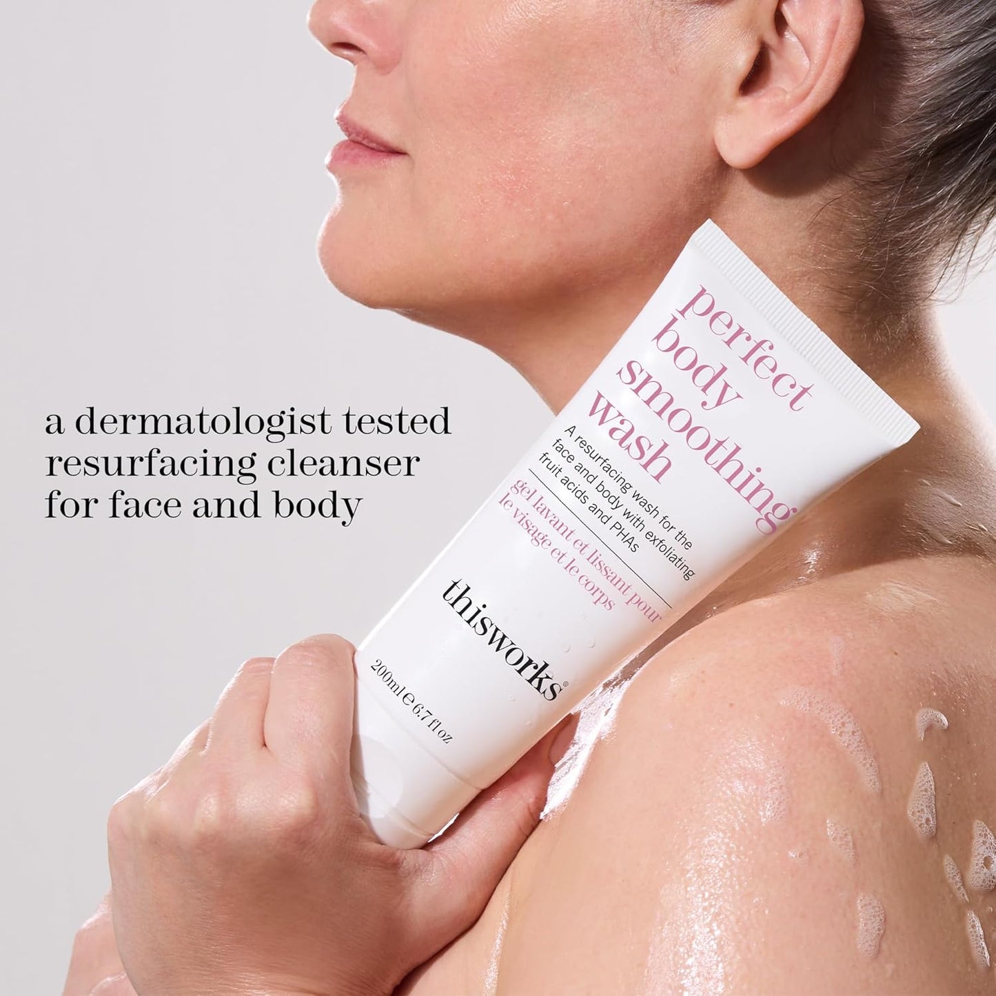 ThisWorks Perfect Smoothing Face & Body Wash - Exfoliating Cleanser | 6.7 Ounce (200ml)