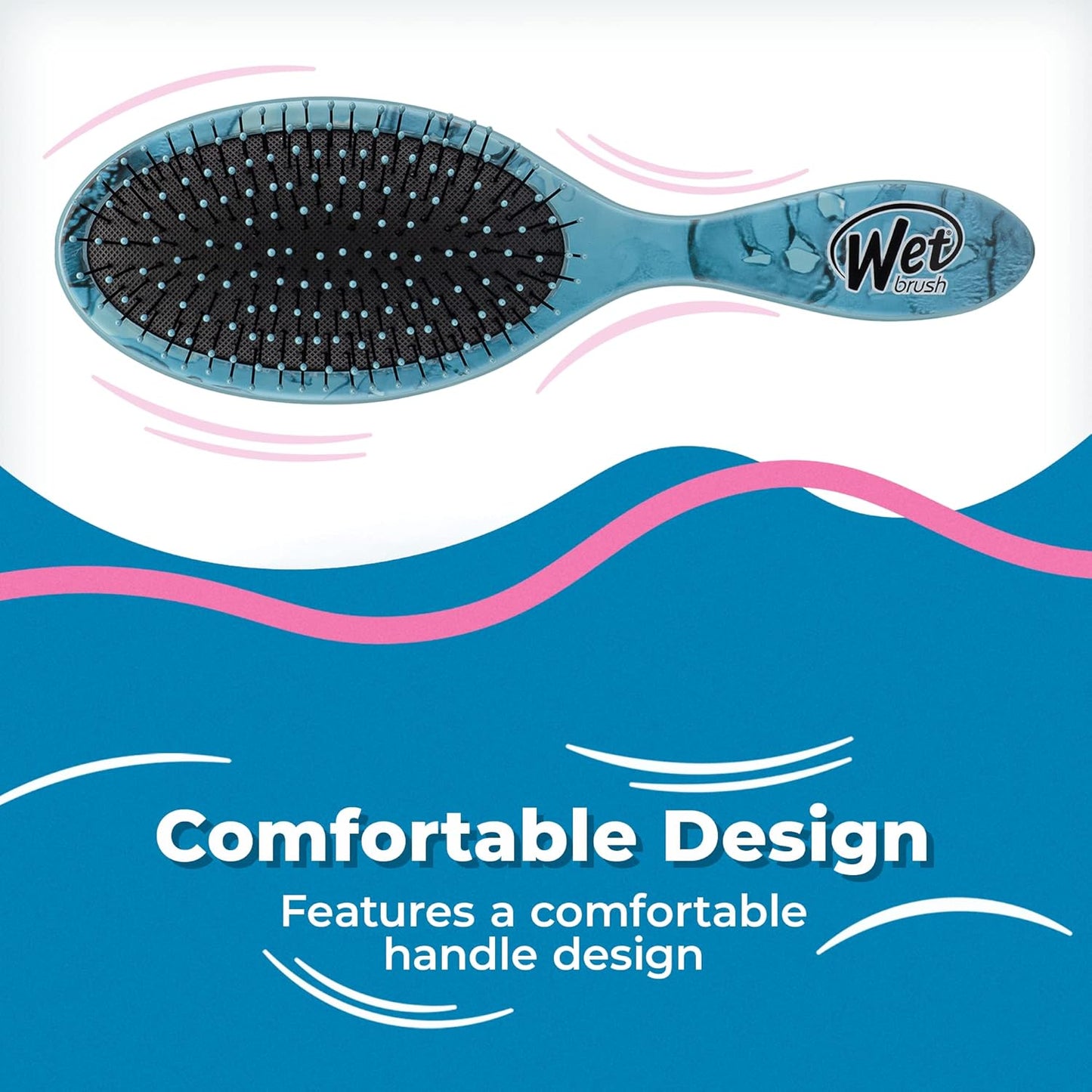 Wet Brush Original Detangler Hair Brush | Arctic Blue - Ultra-Soft IntelliFlex Bristles for All Hair Types - Pain-Free Tangle Removal (Pack of 2)