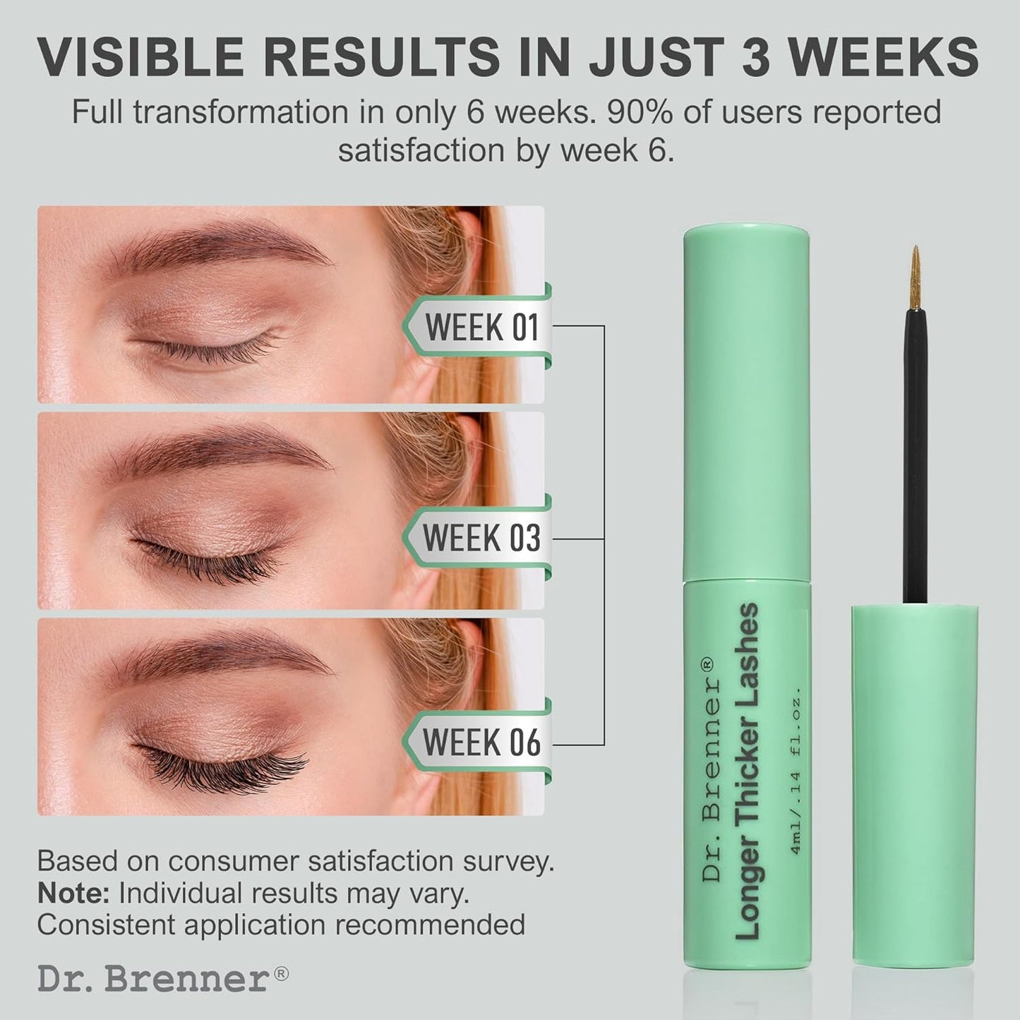 Eyelash Enhancing Serum with Peptides - Thicker, Longer, Fuller Lashes | 0.5 oz