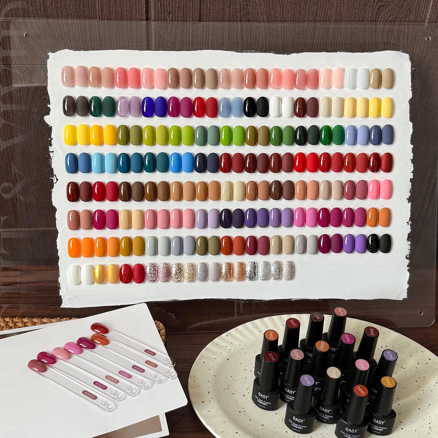 GAOY 108 Pcs Gel Nail Polish Set, 100 Colors Home Manicure Gel Polish Kit