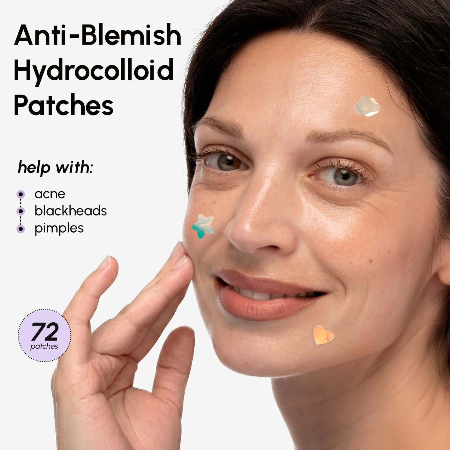MAREE Star Pimple Patches for Face - Hydrocolloid Acne Patches w/Salicylic Acid, Tea Tree Oil & Centella - Cute Pimple Patches Stars - Teens Zit Patches Stickers - Parches Para Acne - 72 Blemish Dots