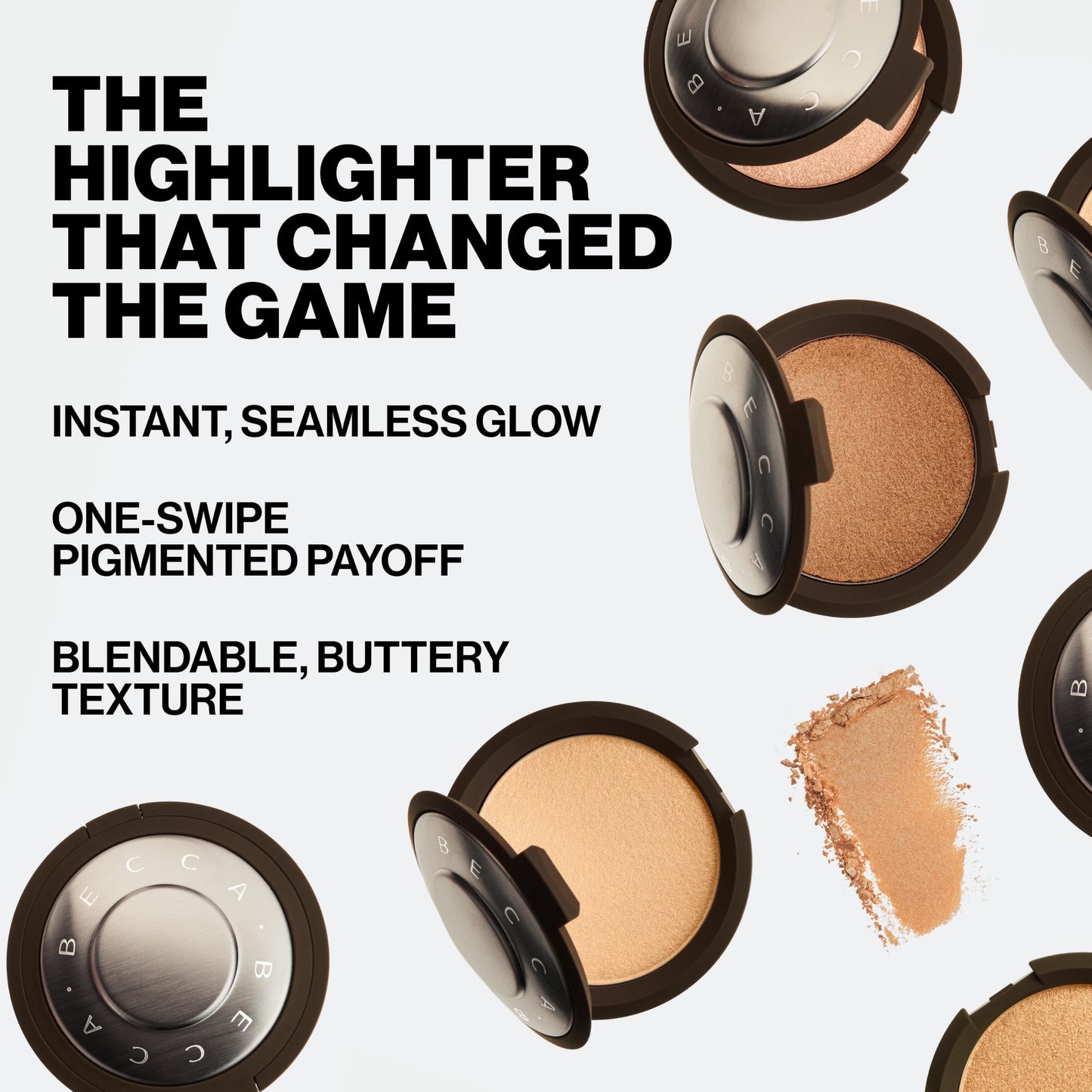 Smashbox X BECCA Shimmering Skin Perfector Pressed Highlighter | Creamy Formula that Melts into Skin for a Natural, Radiant, Glow-Boosting Highlight, 0.24 Ounce, Chocolate Geode