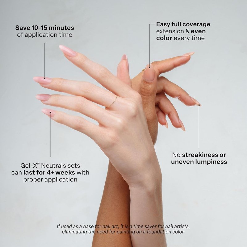 Apres Neutrals Gel-X Press On Nails - Almond Extra Short Soft Gel Tips | 11 Sizes 00-9 (150pcs)