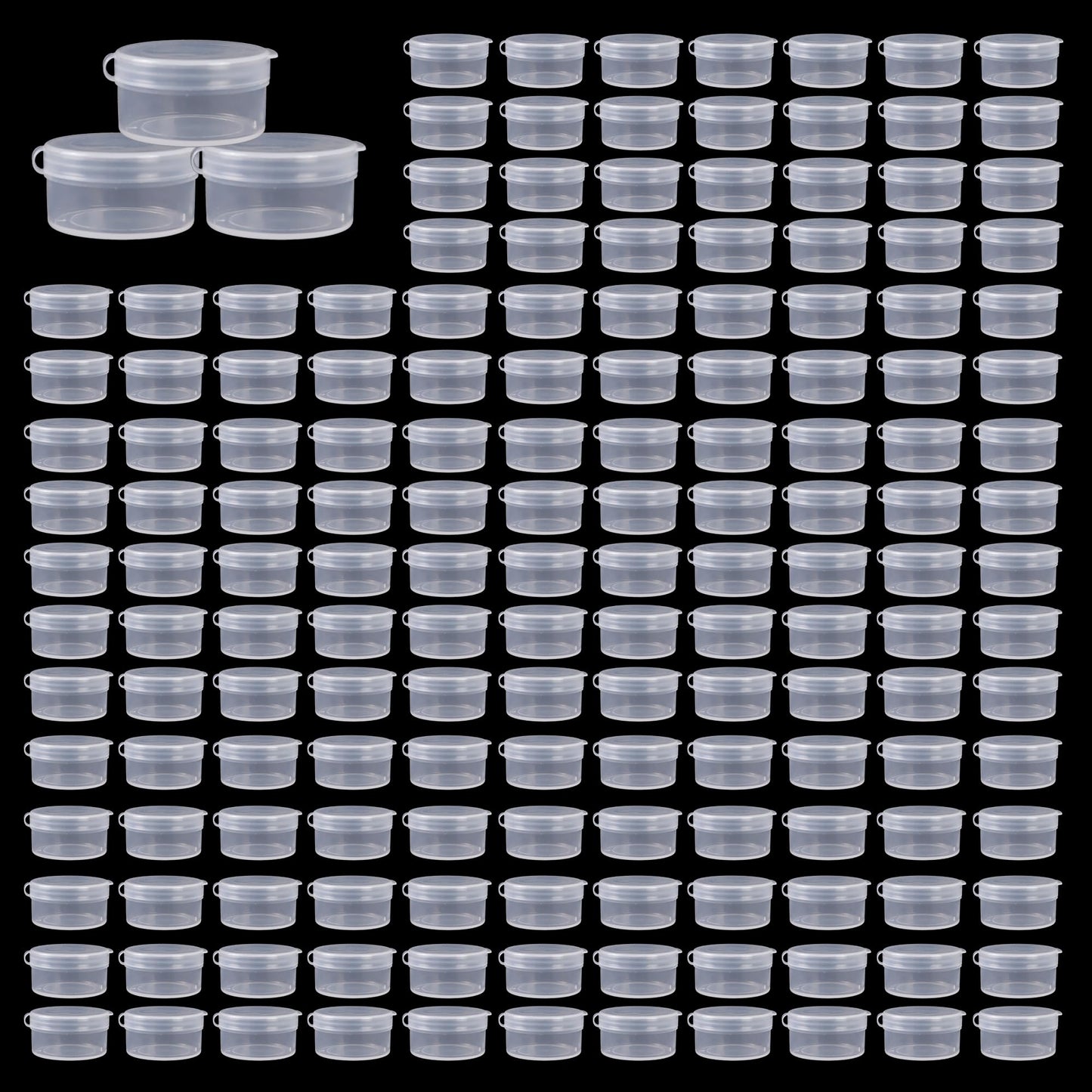 ZFYOUNG 150pcs plastic cosmetic jar 7g/7ml clear case with snap lids portable,Travel Storage Cosmetic Samples Beauty Products Mini Containers with Lids, Airtight Cosmetic Containers with Lids