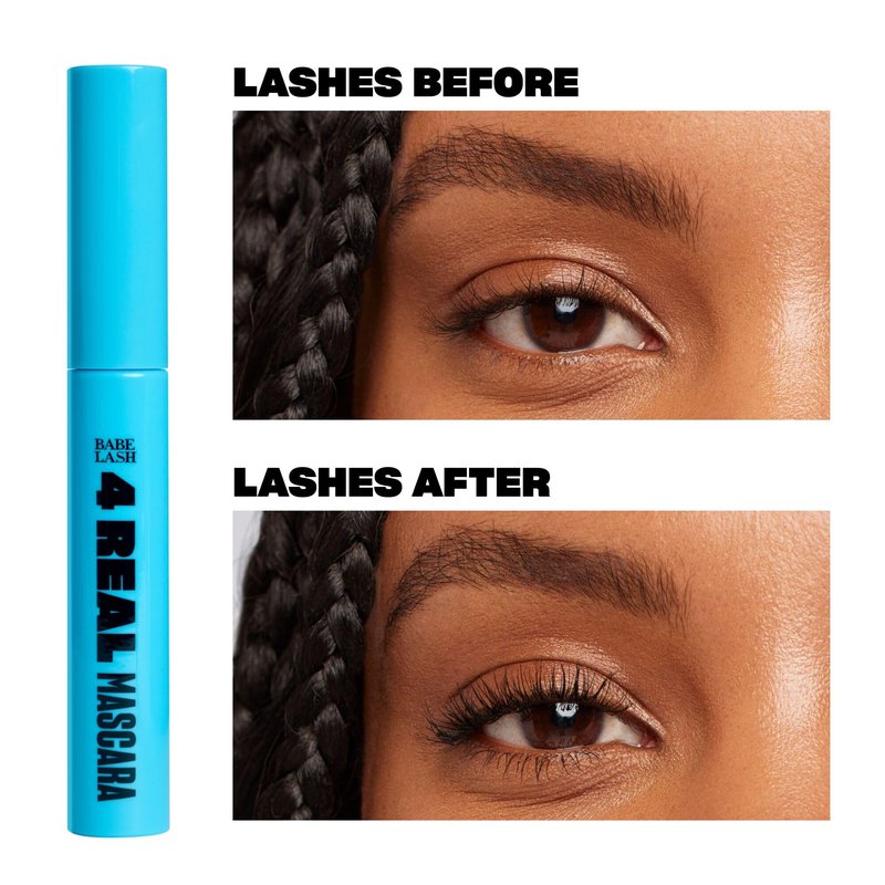 Babe Original 4 Real Mascara Black for Volume, Length, and Lift in Eyelashes, Defined & Flutterly Look, Vegan & Cruelty-Free