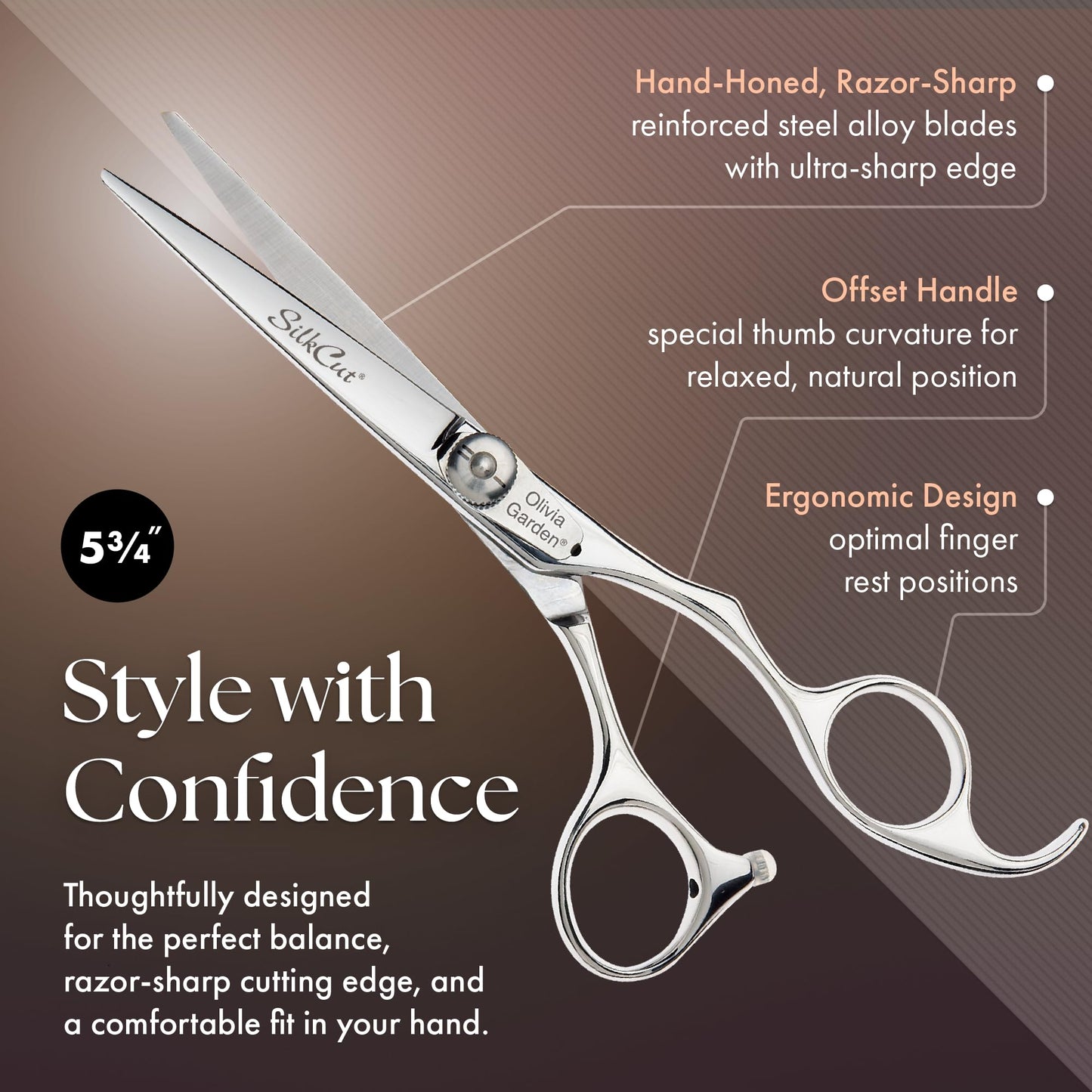 Olivia Garden SilkCut Professional Hairdressing Shear and Thinner Case (5.75" shear and 6" thinner)