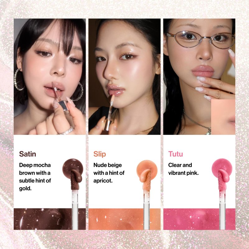 ENTROPY MAKEUP Tulle Lip Gloss, Lightweight 3D Pearl Shimmer, Ultra-Gloss High Shine, Non-Sticky Moisturizing Lip Gloss with Peptide Complex, Voile
