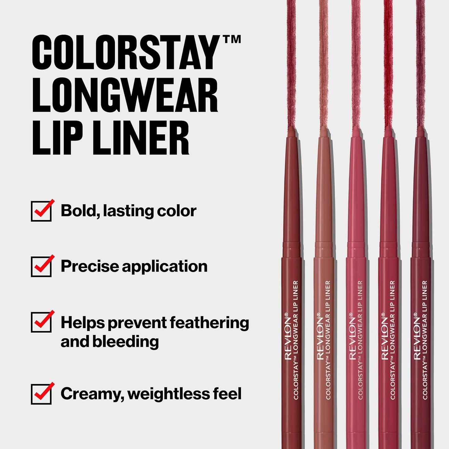 Revlon Colorstay Lip Liner - Longwear Smooth Application, Rich Colors | 640 Raisin, 0.01 oz