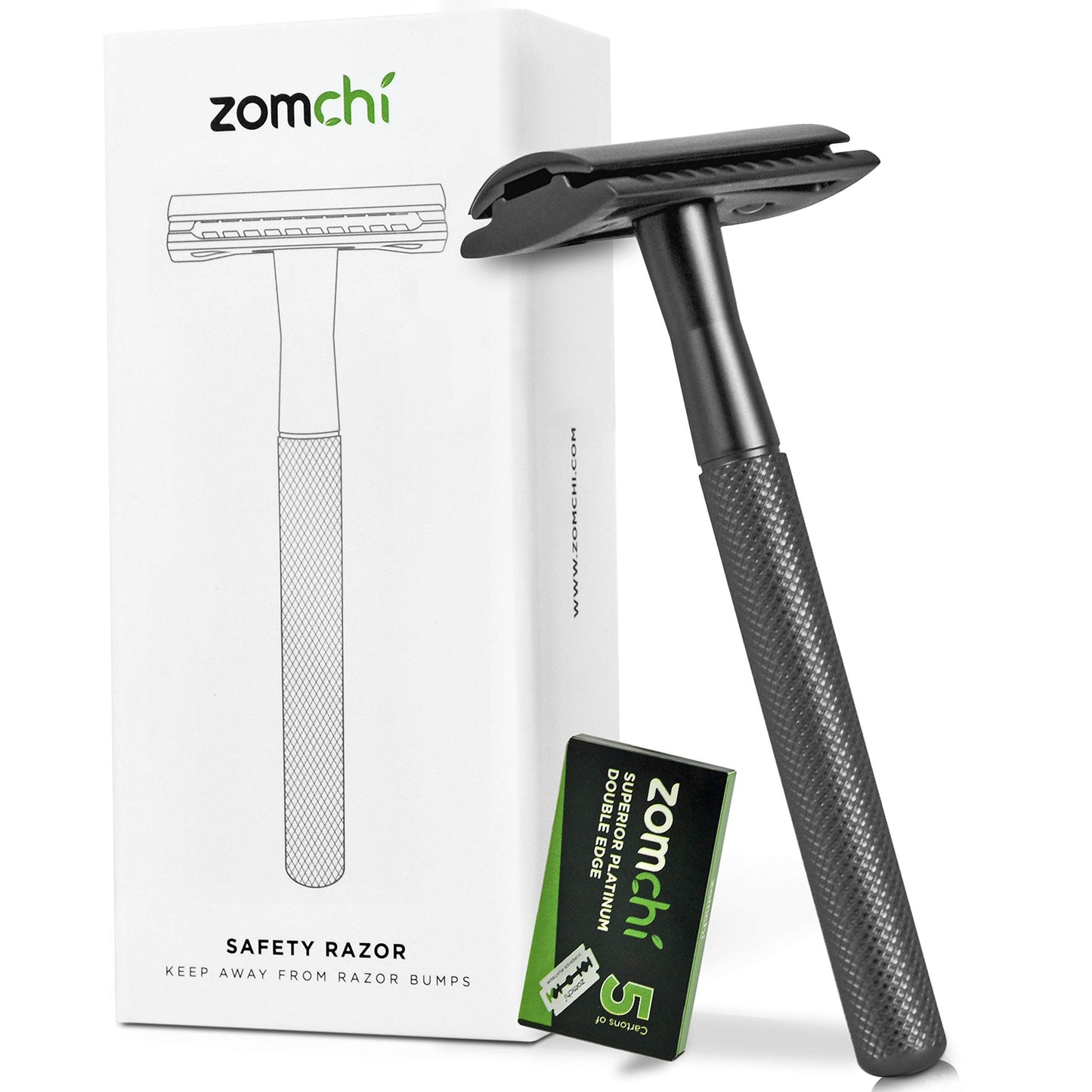 Black Razors for Men or Women+100 Counts Safety Razor Blades
