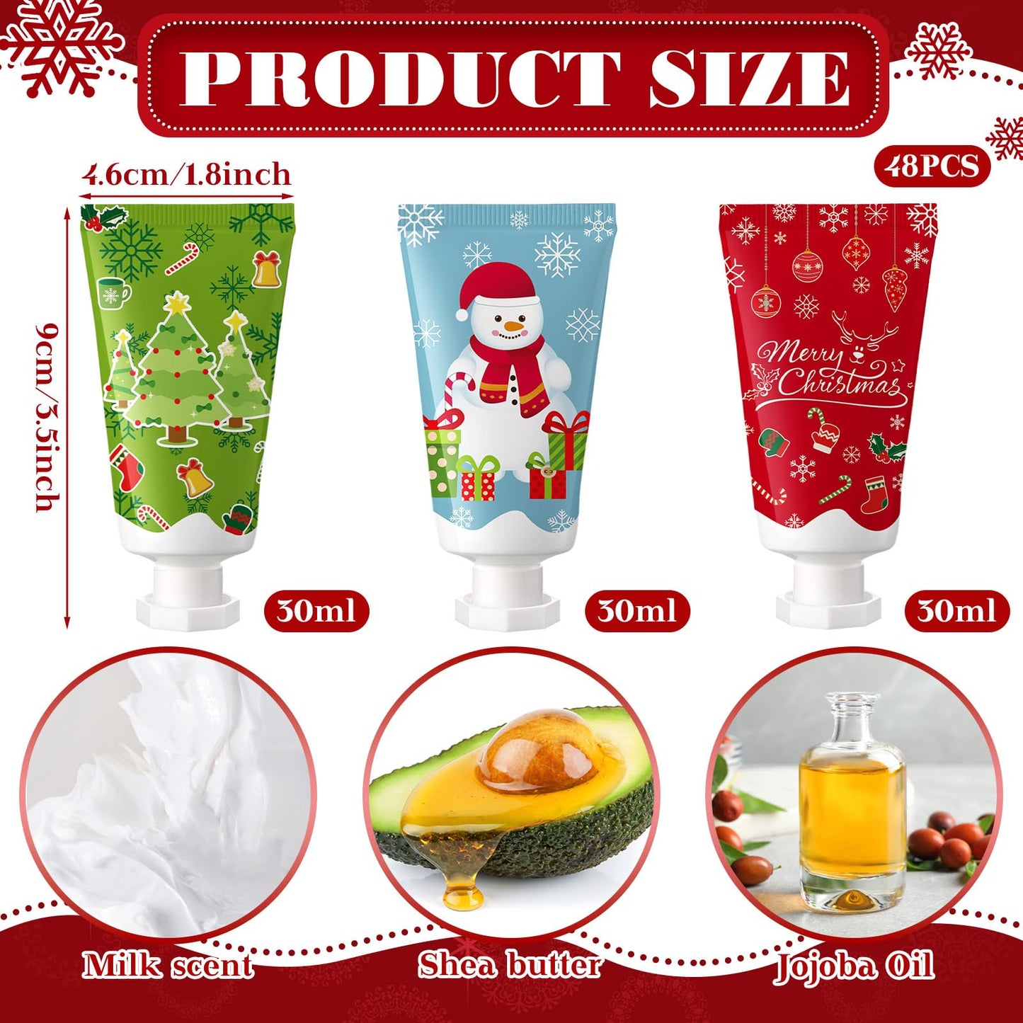 Heigble 48 Pcs Christmas Lotion bulk Travel Size Body Lotion Natural Fragrance Moisturizing Body Cream for Women Birthday Xmas Gift Stocking Stuffer