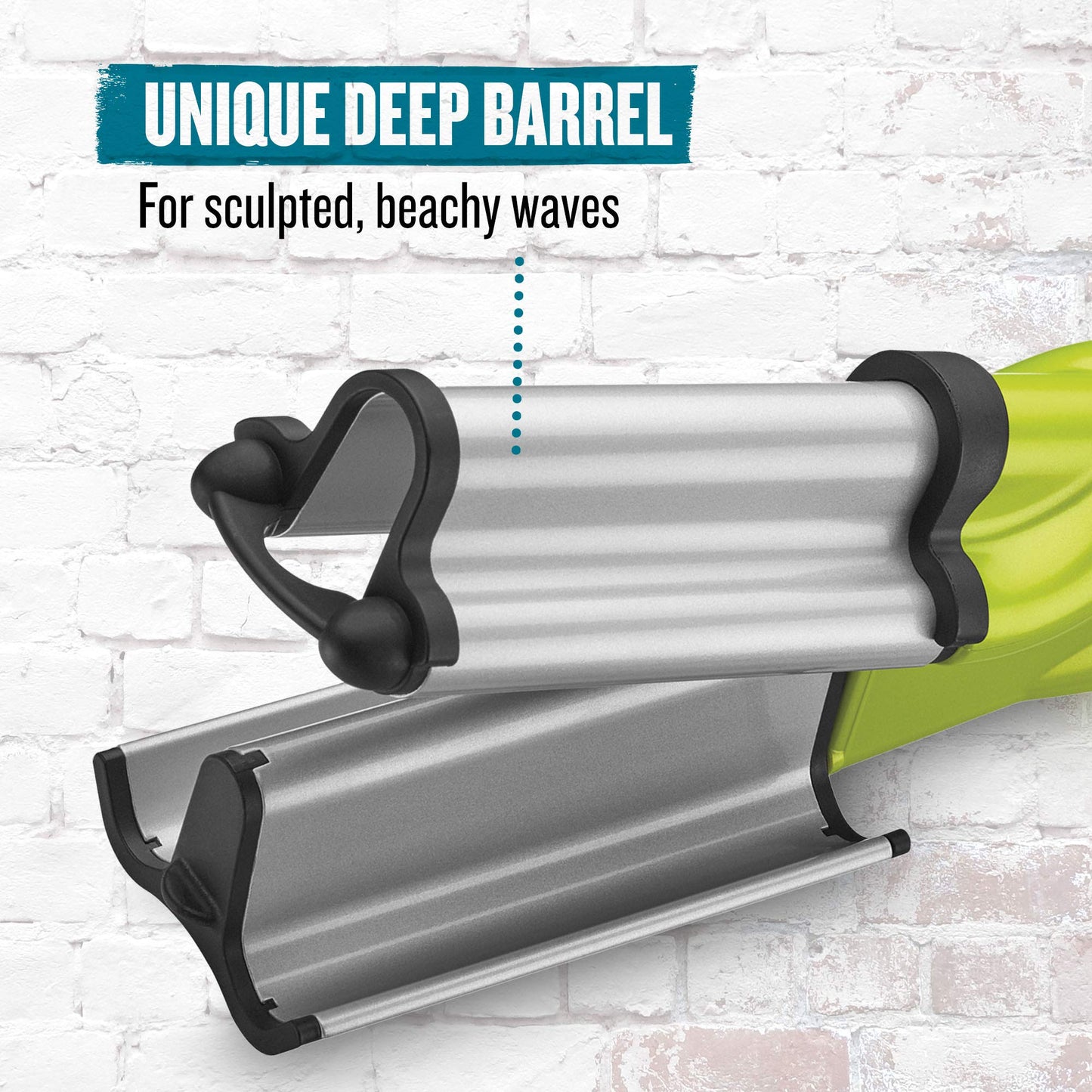 Bed Head Wave Artist Deep Waver | Combat Frizz, Get Long Lasting Results, & Add Massive Shine for Beachy Waves | With Tourmaline Ceramic Technology (Green)
