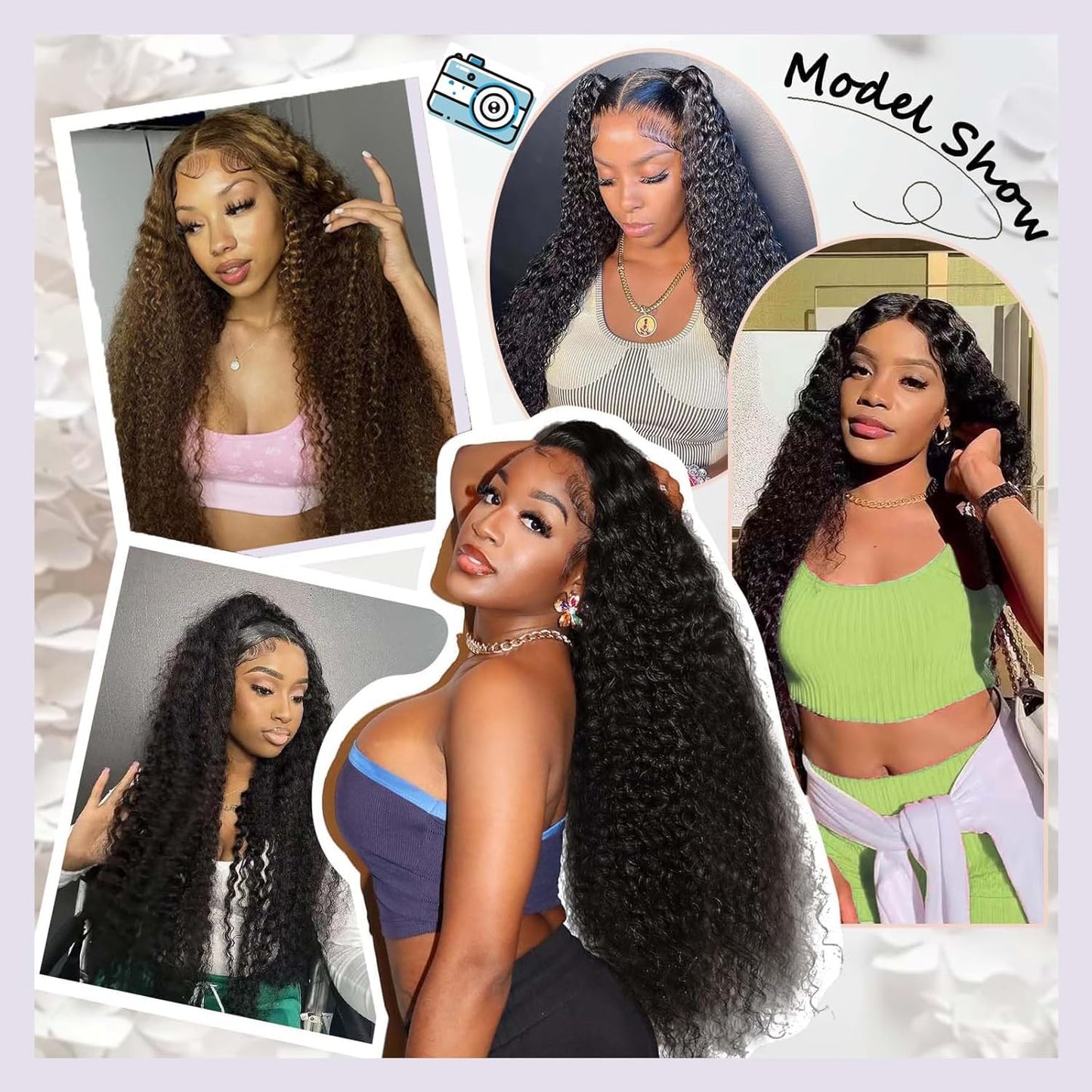 BLACKMOON HAIR Deep Wave Human Hair Bundles 100% Human Hair 100g/Bundles 20 Inches Curly Bundle Human Hair Double Weft Natural Black Wet and Wavy Brazilian Virgin Hair for Black Women