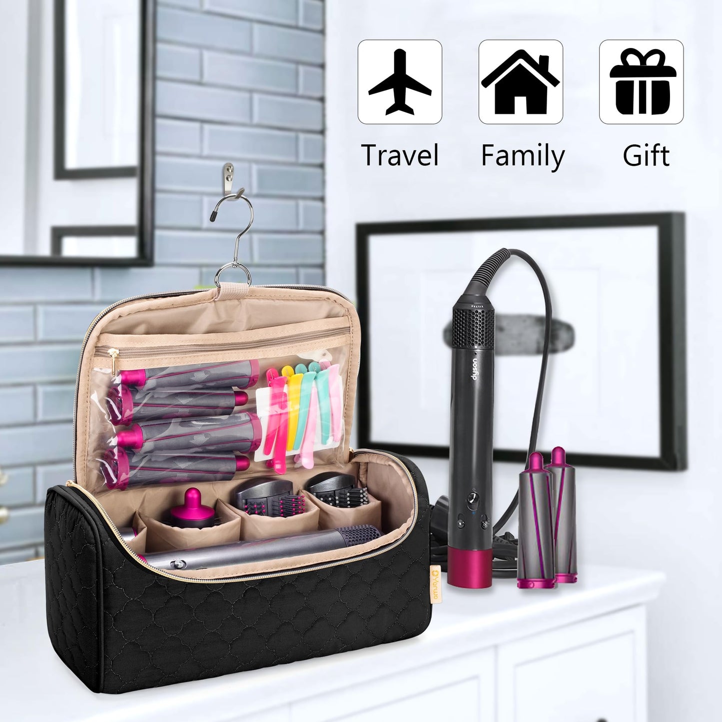 Yarwo Travel Case Compatible for Dyson Airwrap Multi-Styler and Attachments