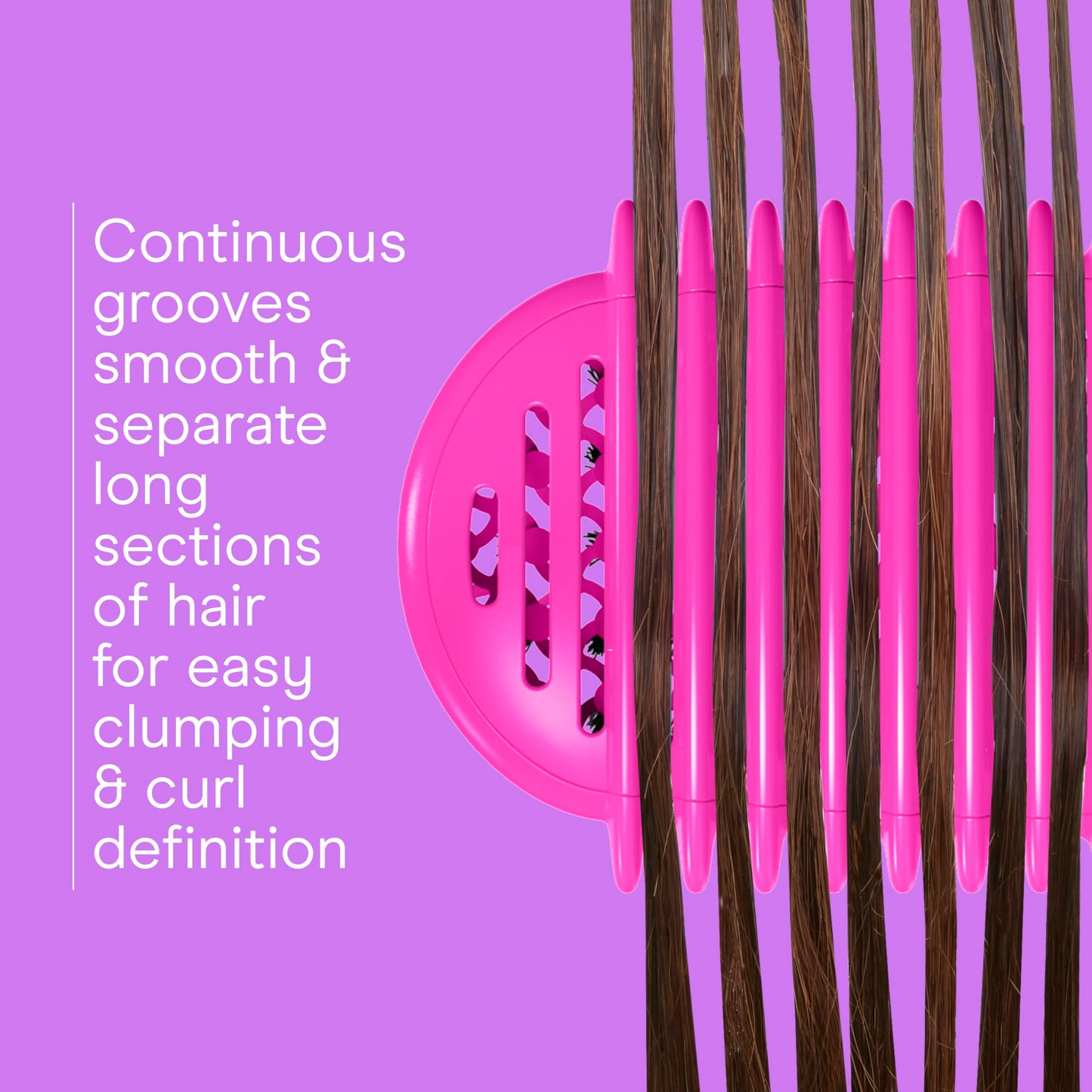 Conair Curl Define Pro Detangler Brush for Curly Hair, Dual-Vent Design with Continuous Grooves, Mixed Bristles for Frizz-Free Detangling, Smoothing, and Curl Definition