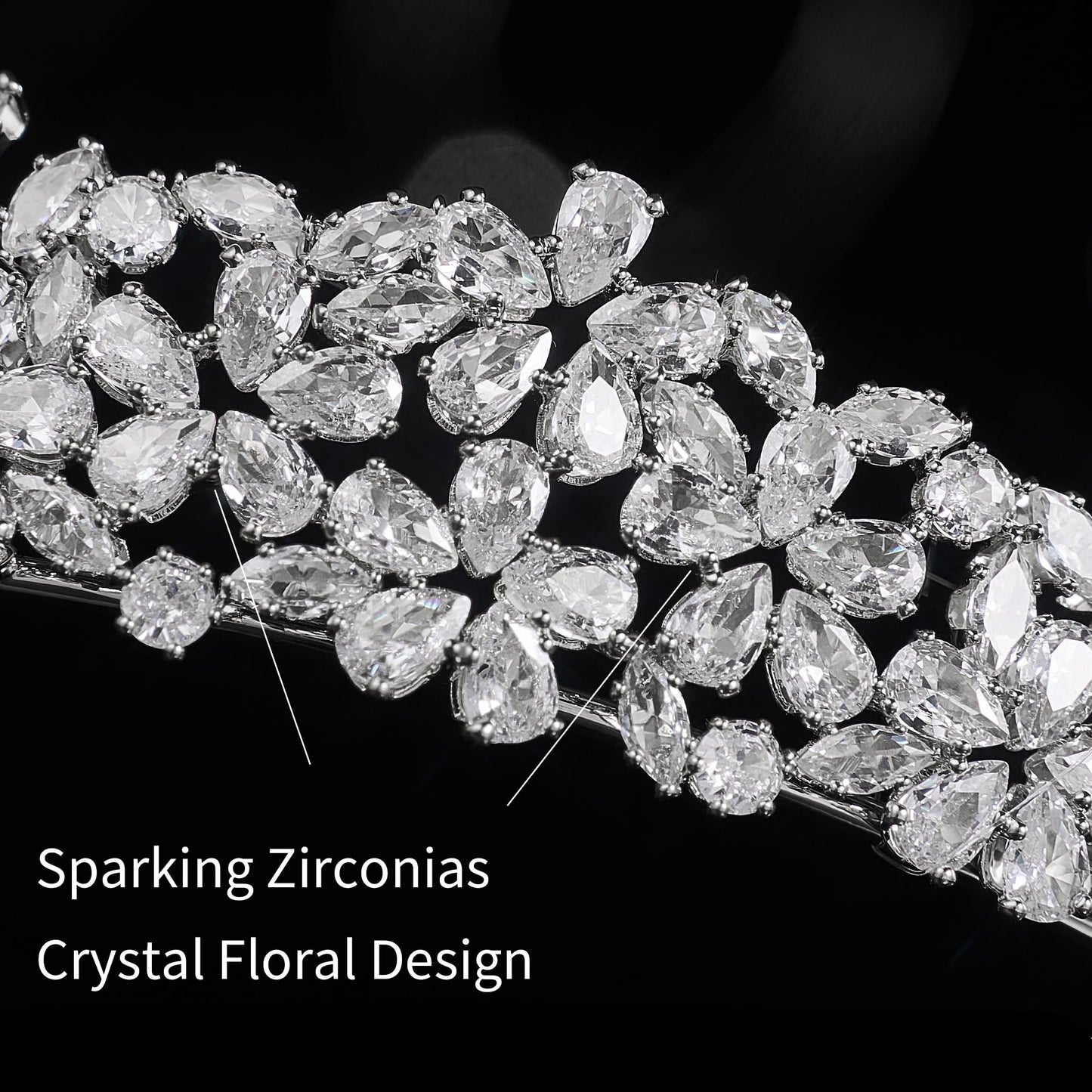 Sparkly Small Zircon Wedding Crowns and Tiaras for Women Cubic Zirconia Quinceanera Crown Sweet 16 Tiara Little Silver Gold Headband Crystal Headpieces Coronas Para 15 Anos Quinceaneras 2023 (Silver