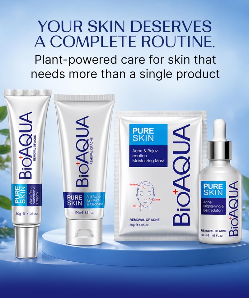 Bioaqua Skincare Kit - Facial Skin Care Sets & Kits with Face Cleanser, Sheet Masks, Essence Oil & Spot-Care Cream - Face Care Set for Women, 4-in-1