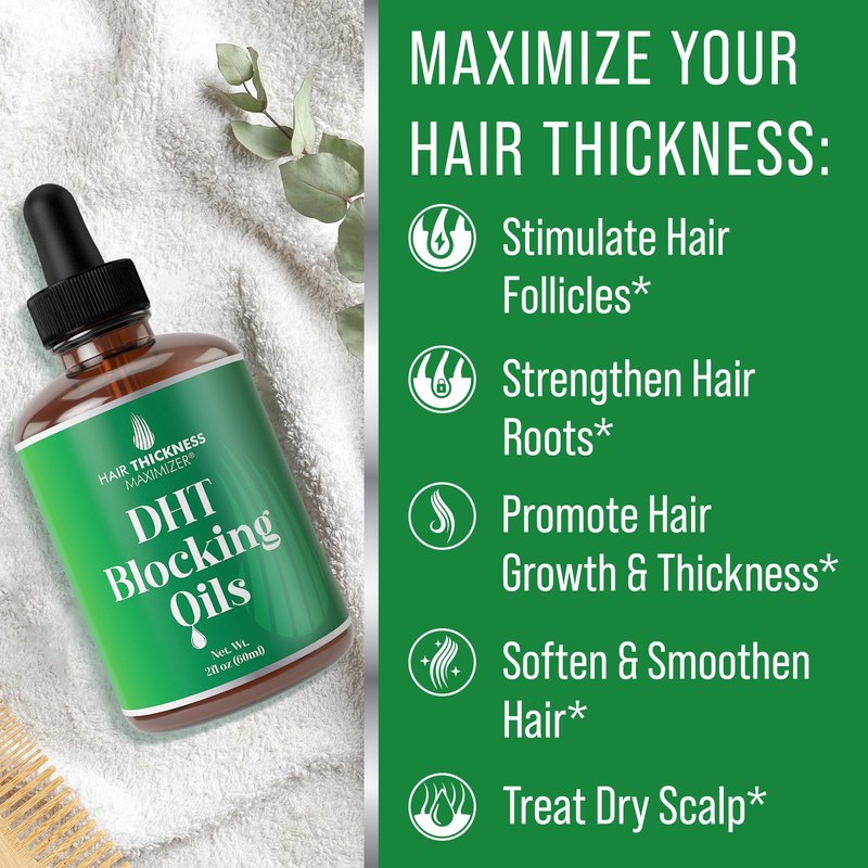DHT Blocker for Women, Men – Strengthens & Hydrates Thinning, Dry Hair for a Healthier-Looking Scalp – Vegan & Unscented 2oz Serum