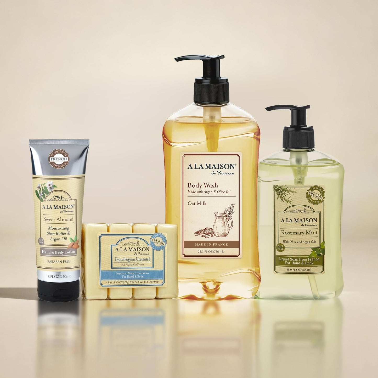 A LA MAISON Honeysuckle French Liquid Hand Soap - Natural Hand Wash Made with Essential Oils - Biodegradable, Plant-Based, Vegan, Cruelty-Free, Alcohol & Paraben Free (16.9 oz, 3 Pack)