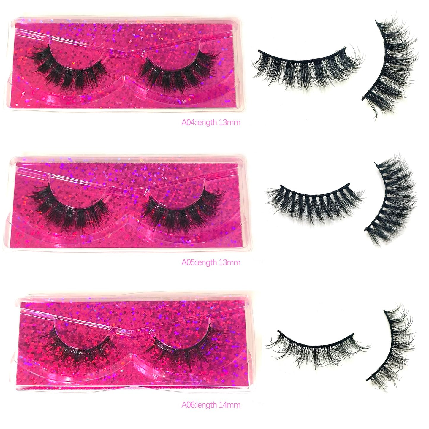 U-Hotmi Natural Look Fluffy Eye Lashes, Faux 3D Mink Lashes 10 Styles Eyelashes Wholesale(50 Pairs)