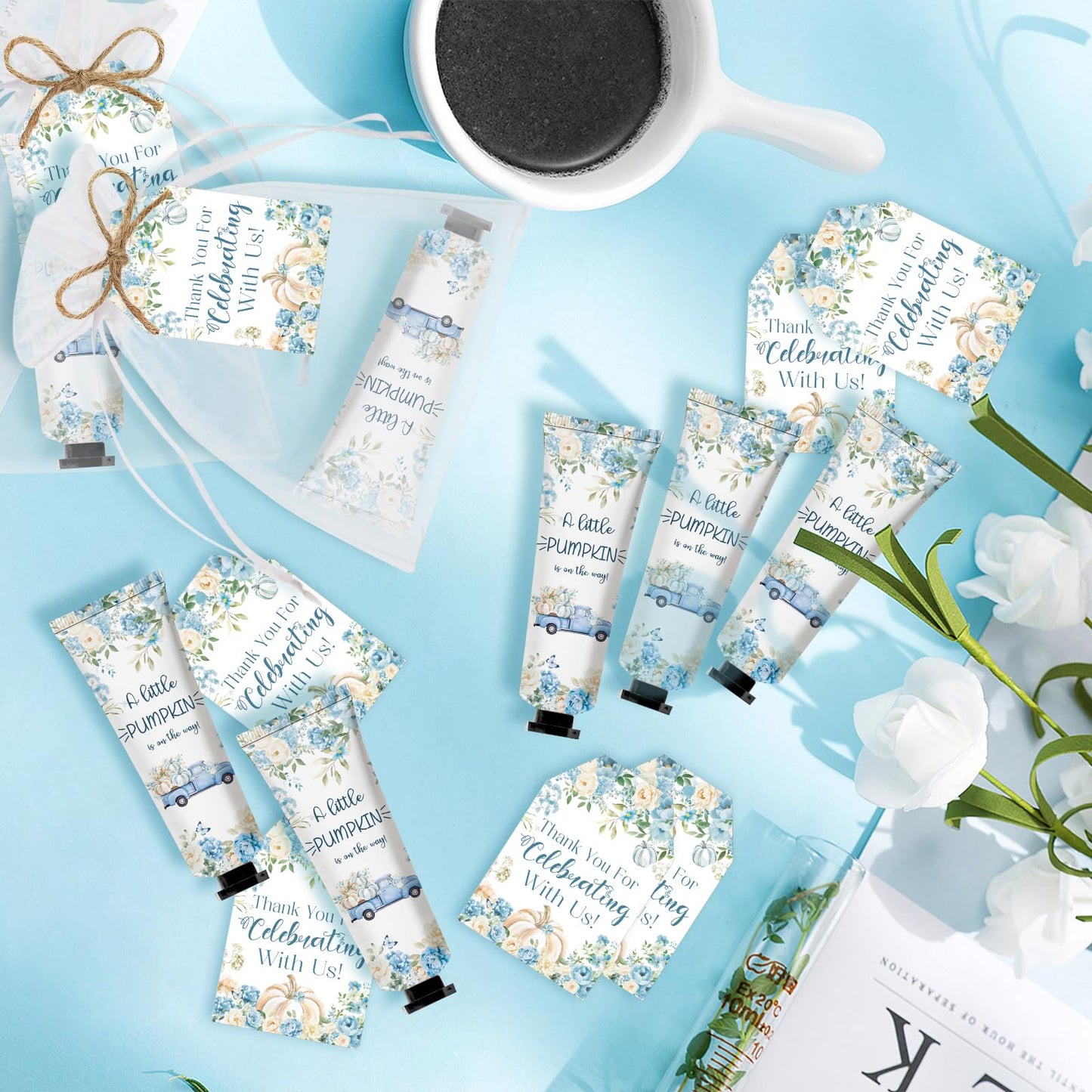 50 Sets Christmas Hand Cream Bulk Santa Snowman Patterns Moisturizing Hand Lotion for Guests Baby Shower, Bridal Shower Thank You Gifts Travel Size, Christmas Party Supplies, Holiday Stocking Stuffers