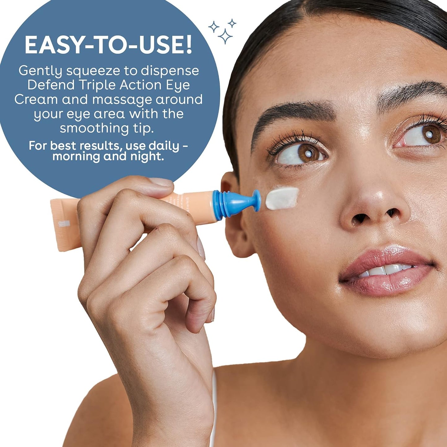 Nuria Defend Triple Action Eye Cream - Reduce Dark Circles & Puffiness | Nourishing Ginseng & Mulberry, 15mL/0.5 fl oz