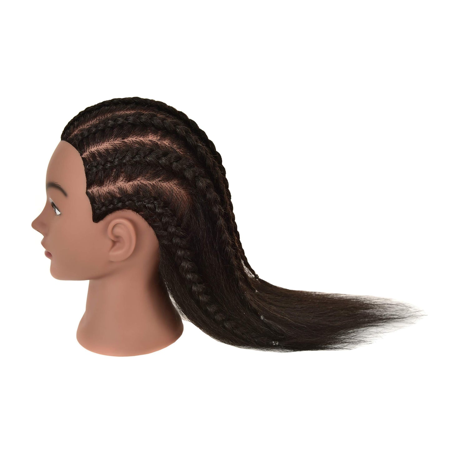 RIHANNAHAIR Kinky Curly Mannequin Head 100% Real Human Hair Manikin Doll Style Head with Stand for African American Practice Braiding Styling Updos Cosmetology Barber Training