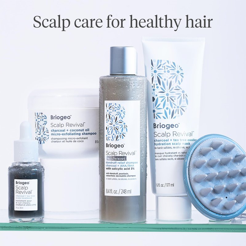 Briogeo Scalp Revival Charcoal + Tea Tree Scalp Treatment | Leave-In Serum for Dry, Flaky, or Itchy Scalp | Hydrating & Balancing | Vegan & Cruelty Free | 1 oz