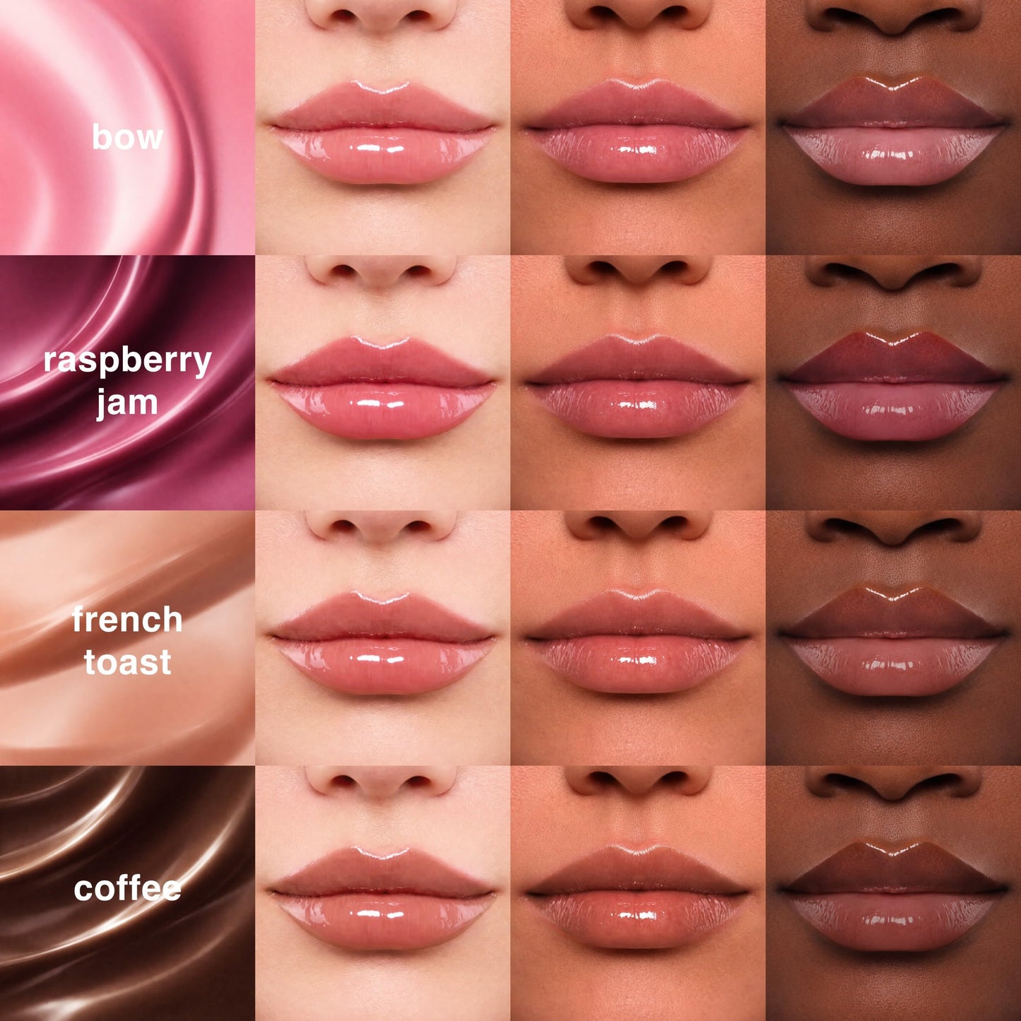 Ruby & Millie Peptide Lip Treatment, Peptide Lip Tint, Plumping Gloss, Lip Gloss, Multicolor, 0.3 Fl oz (Pack of 4)