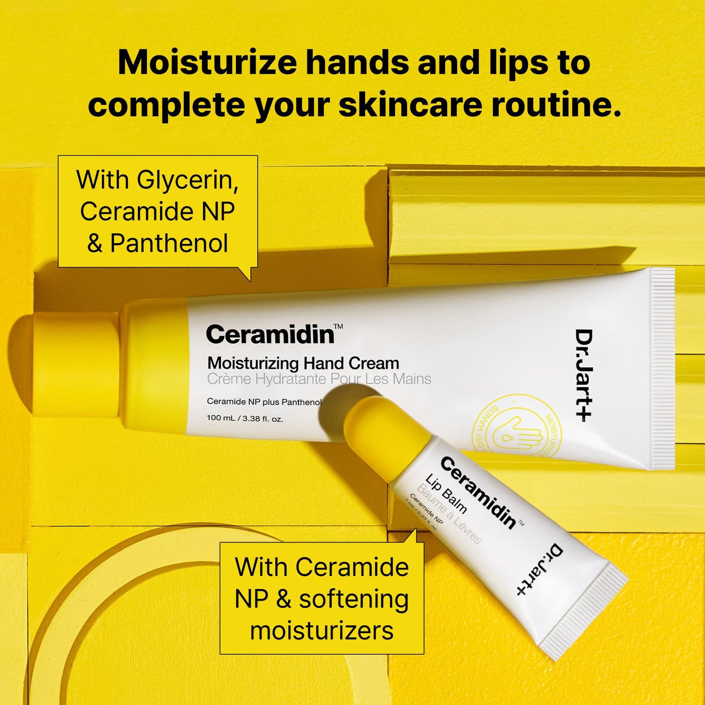 Dr.Jart+ Ceramidin Travel Essentials – Moisturizing Trio for Dry Skin with Ceramides | Face Cream, Sheet Mask & Jelly Lip Balm | Korean Skin Care Set