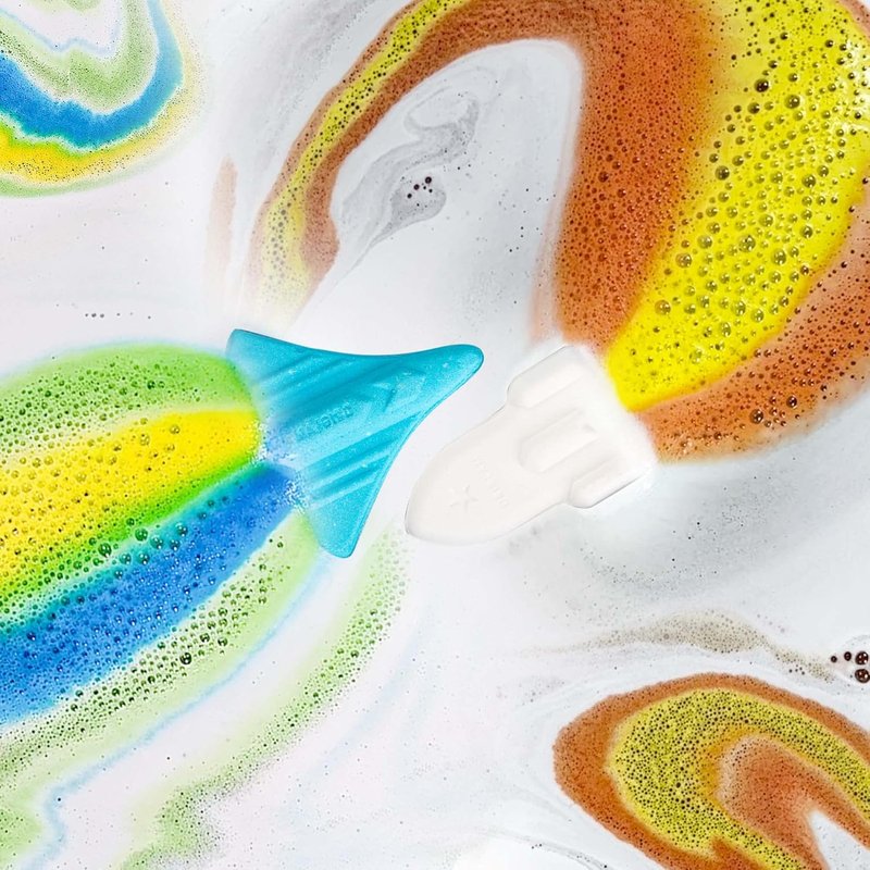 Organic Kids Bath Bombs - 8 XL Space Plane & Rocket Designs | Fun Bath Time Gifts for Boys Aged 4-12