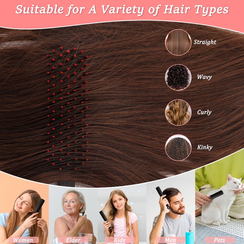HOFASON 100 Pcs Bulk Hair Brushes for Homeless Supplies Women, Individually Wrapped Disposable Travel Brushes Nylon Bristles for Hotel Nursing Charity Church Operation Bulk Christmas Child Item Gifts