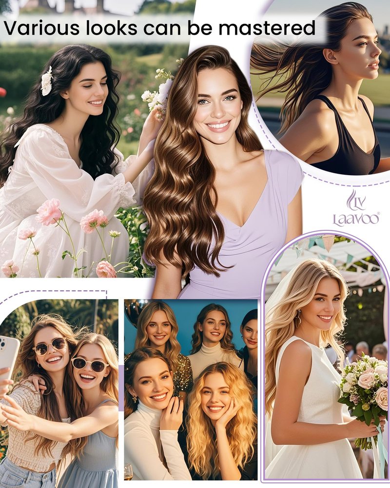 LaaVoo Clip in Hair Extensions Balayage Darkest Brown to Light Brown Balayage Brown Human Hair Clip in Extensions Brown Balayage Hair Extension Clip ins Straights Short Hair 12 Inch 5pcs 80g