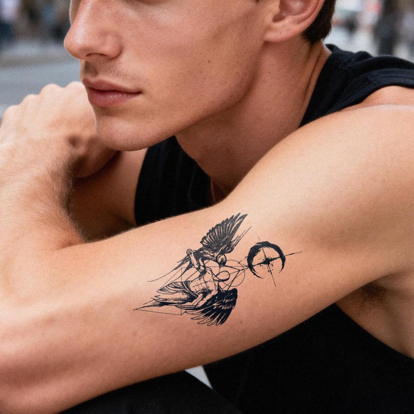 Realistic Large Semi-Permanent Tattoos - Waterproof Temporary Designs for Men | 2 Sheets, Lasts 2 Weeks