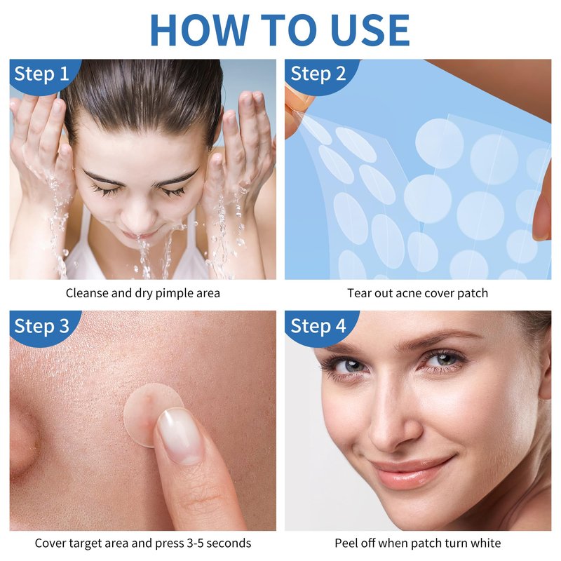 Daolyo Pimple Patches for Face - 3 Size 510 Counts Hydrocolloid Acne Patches for Covering Zits and Blemishes, Spot Stickers with Salicylic Acid, Tea Tree Oil & Calendula Oil(8mm,10mm,12mm)