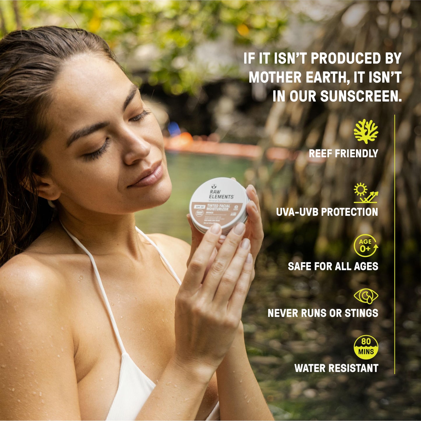 Raw Elements Ultra-Moisturizing Tinted Face Sunscreen, Bronze, 1-Pack