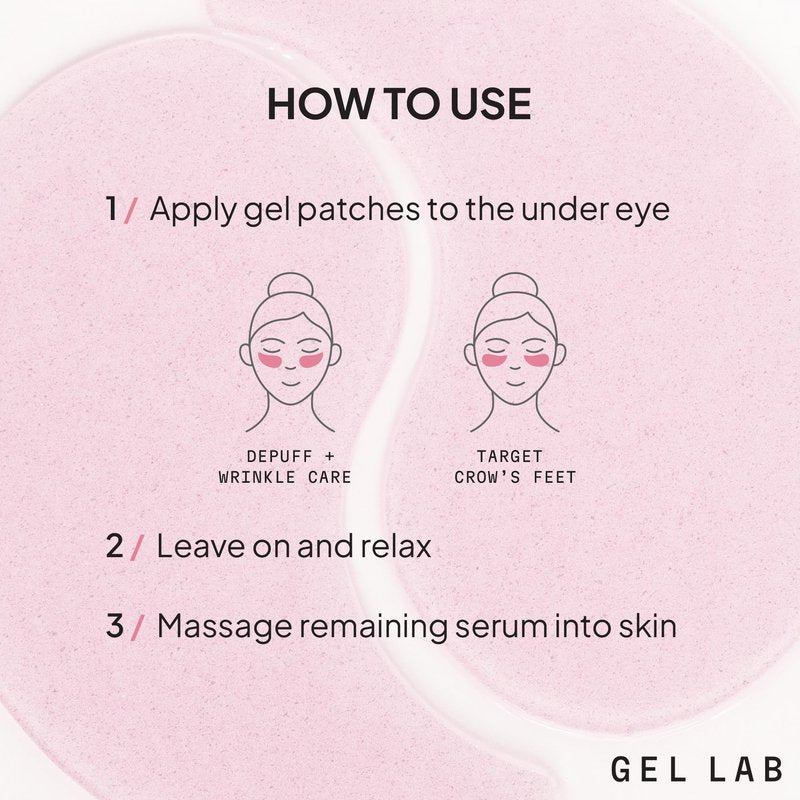 Gel Lab RENEW Retinol & Collagen Under Eye Patches - Korean Skincare Hydrating Eye Mask for Fine Lines, Wrinkles, Firming, Brightening - 60 Patches