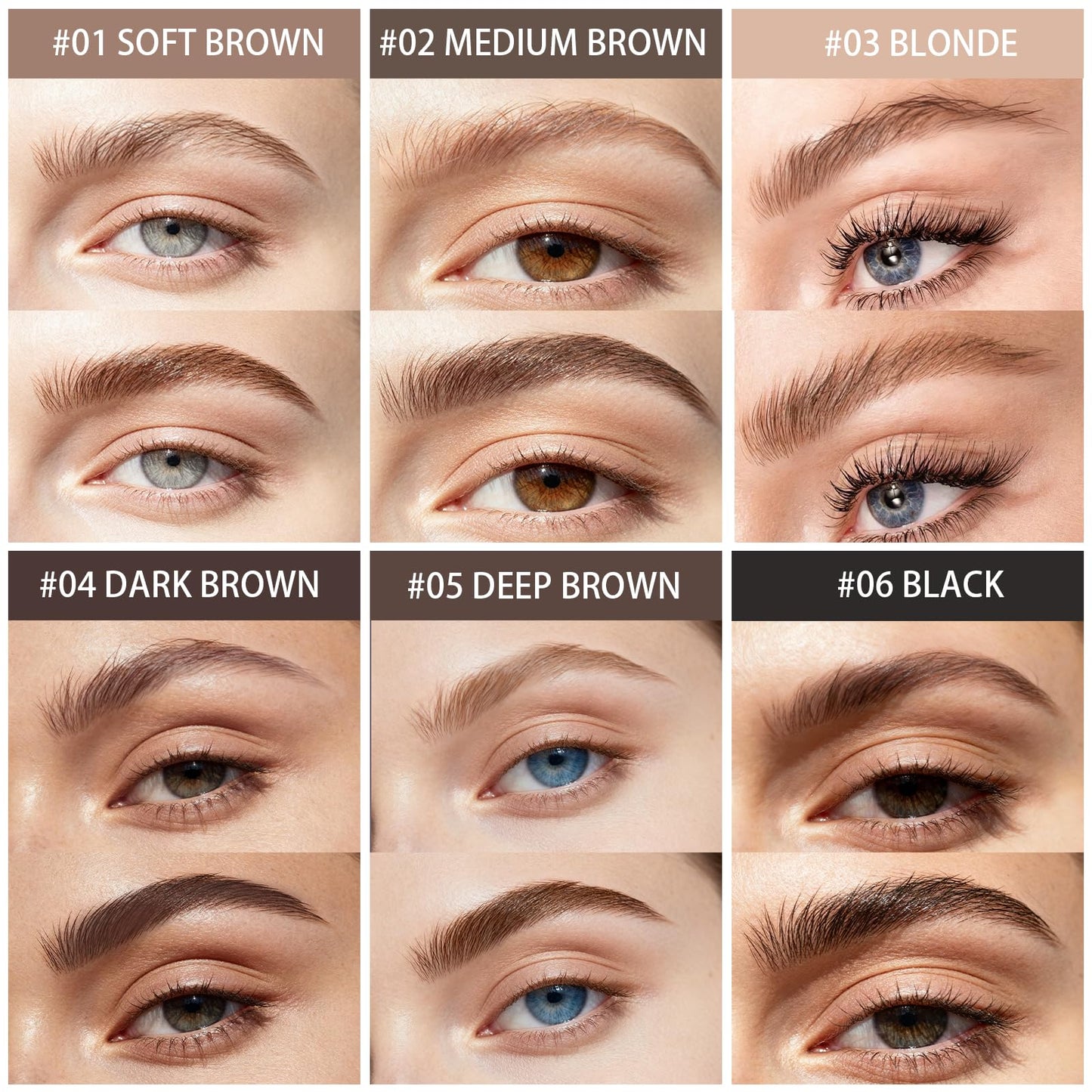 Brow Super Fluff Eyebrow Gel Mousse, Volumizing and Tinted Thickening Eyebrow, Waterproof, Long-Lasting, Easy-to-Use for Soft Full Brows, Black