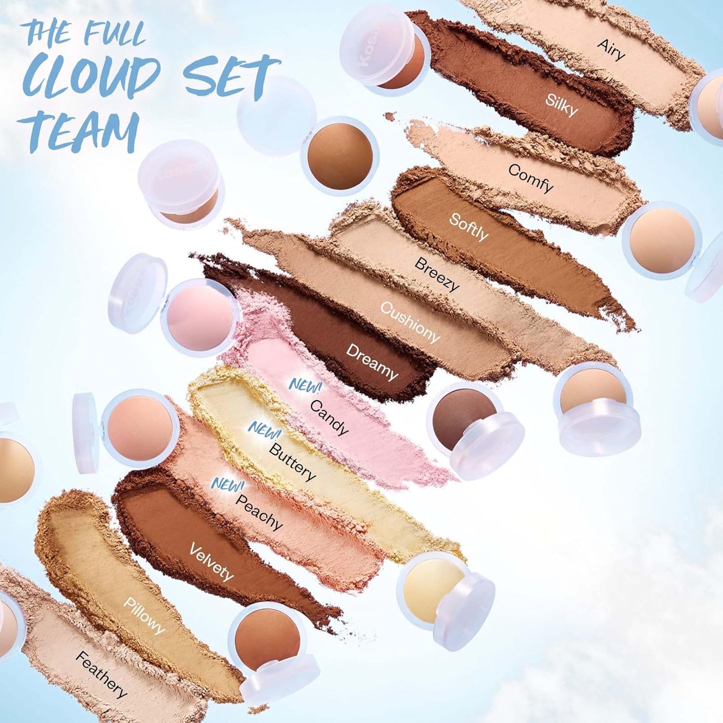 Kosas Cloud Set Pressed Setting Powder - Translucent Shine Control Face Powder for Soft Matte Finish | Sheer Medium