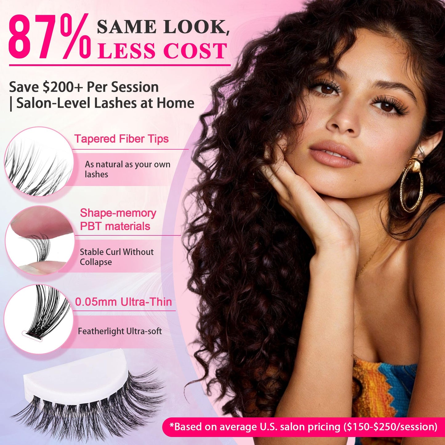 Nova Lash Clusters Kit 360 PCS Lash Clusters Natural Look Invisible Band Lashes Eyelash Clusters with Bond and Seal D Curl WideSpan Cluster Eyelash Extension Kit 8-16mm DIY at Home