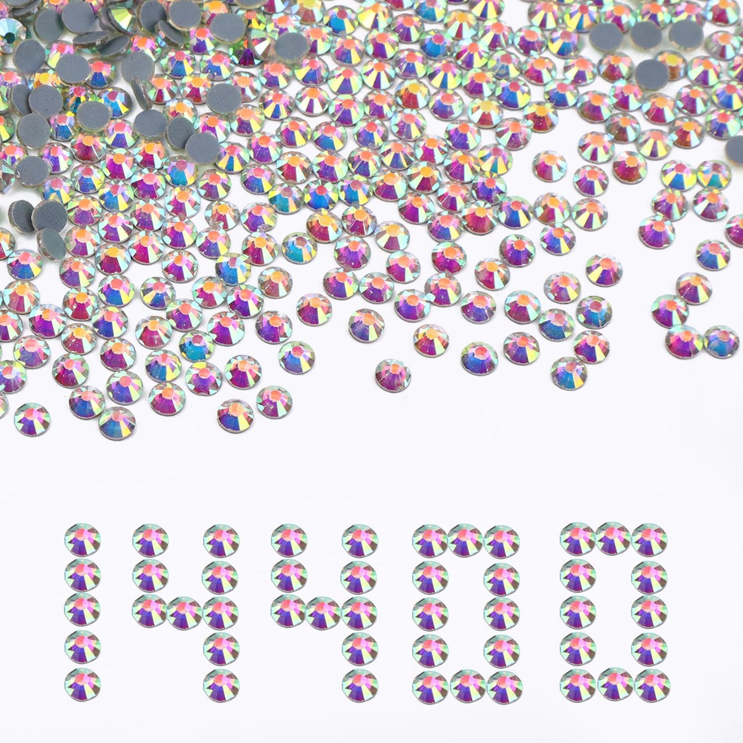 NCB 14400pcs Hotfix Crystal Rhinestones for Clothes Crafts, Hot Fix Bulk Flatback Crystals, Iron on Hotfix for DIY Decoration 100 Gross (Crystal AB, ss20/14400pcs)
