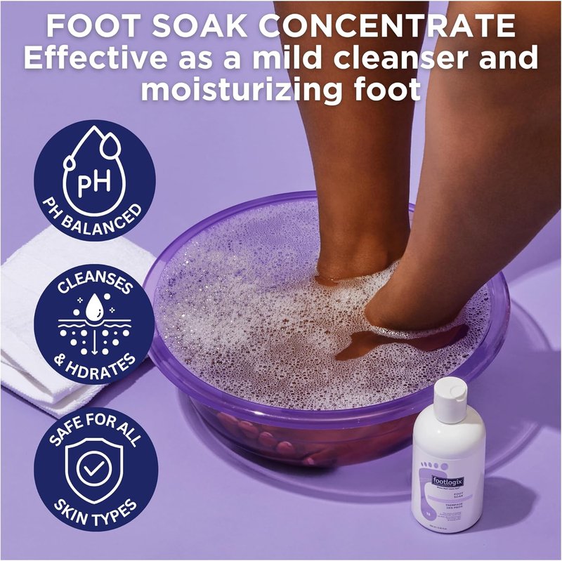 FOOTLOGIX Foot Soak Concentrate - Gentle Cleansing Foot Bath for Softening Dry Feet & Calluses | 8.45 oz