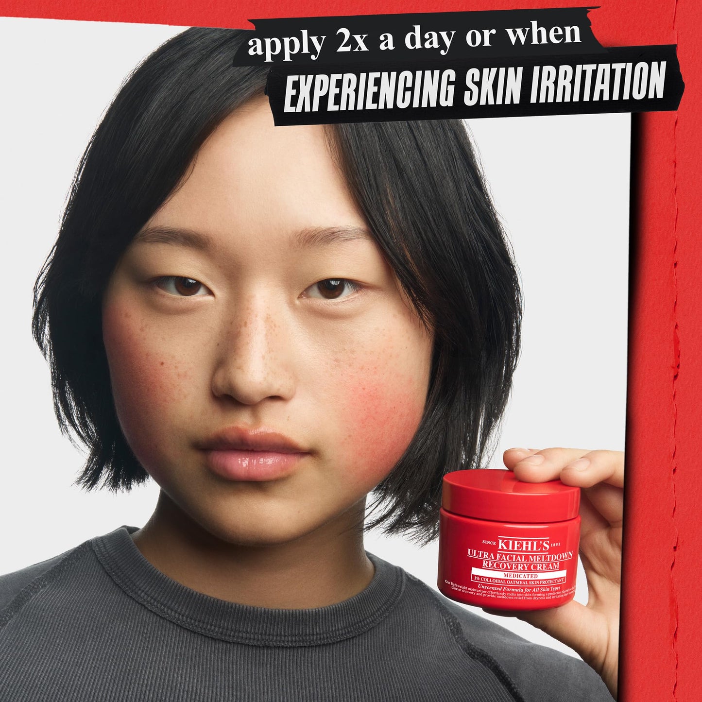Kiehl's Ultra Facial Recovery Barrier Cream, Lightweight Moisturizing Face Cream, Provides Moisture Boost, Lotion Repairs and Restores Skin Barrier, Suitable for Dry and Sensitive Skin