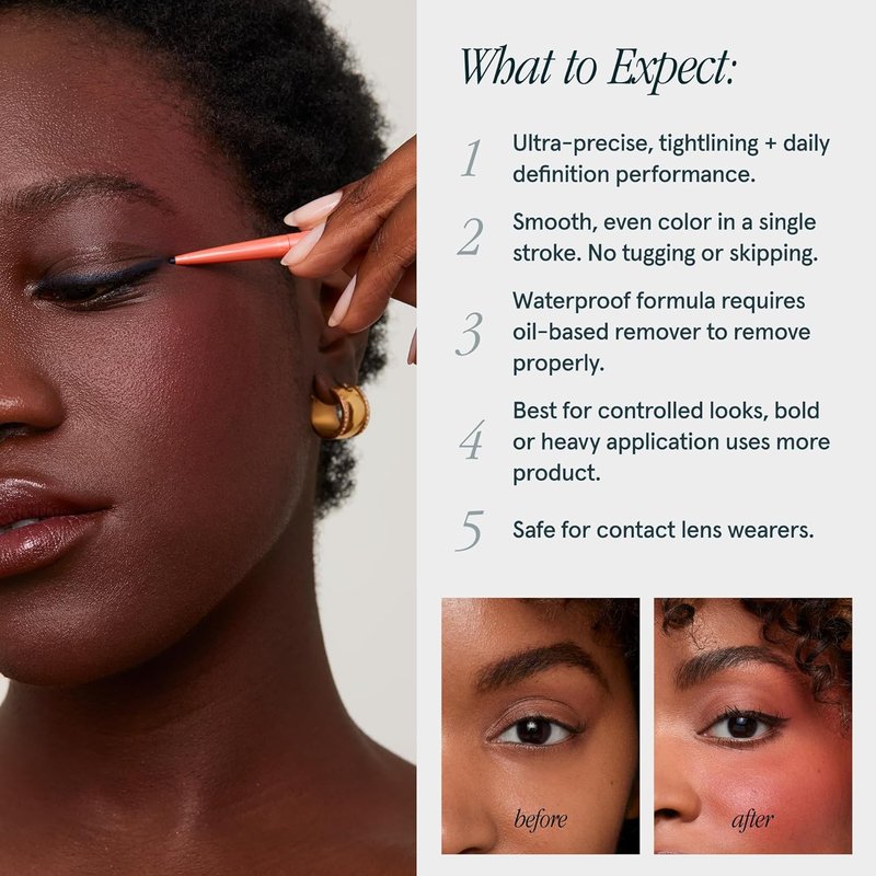 Waterproof Precision Eyeliner - 1.5mm Smudge-Proof Gel Liner | Easy Refills, Cruelty-Free (Lovesick - Burgundy Brown)