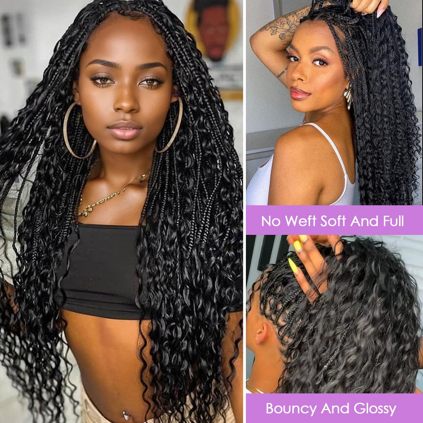 Human Braiding Hair for Boho Braids 18 Inch Deep Wave Bulk Human Hair for Braiding 100% Unprocessed Brazilian Virgin Hair Bulk No Weft for Knotless Bohemian Braids Wet and Wavy
