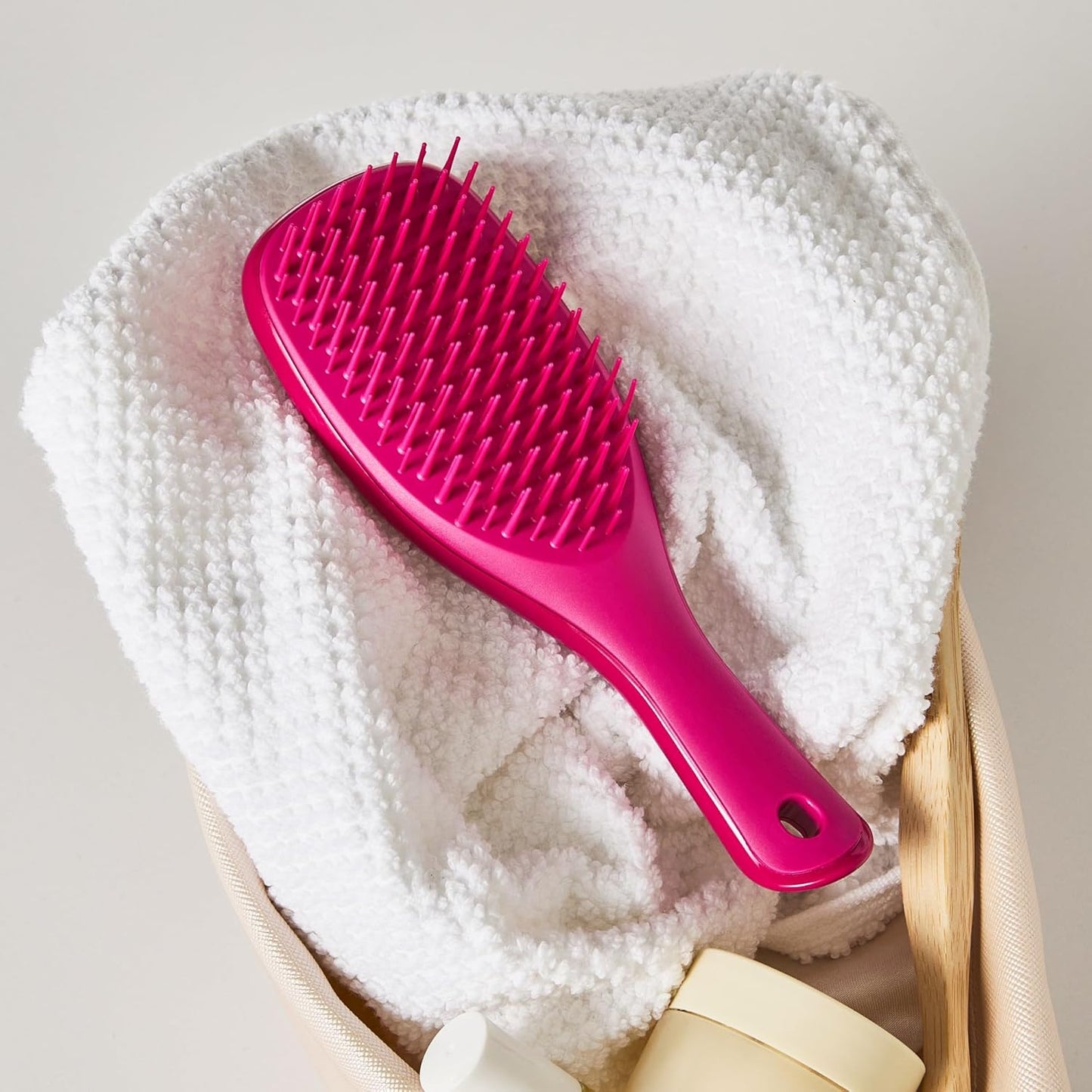 Tangle Teezer Ultimate Detangler Brush - Travel-Size Mini Hair Brush for Straight to Wavy Hair | Electric Raspberry