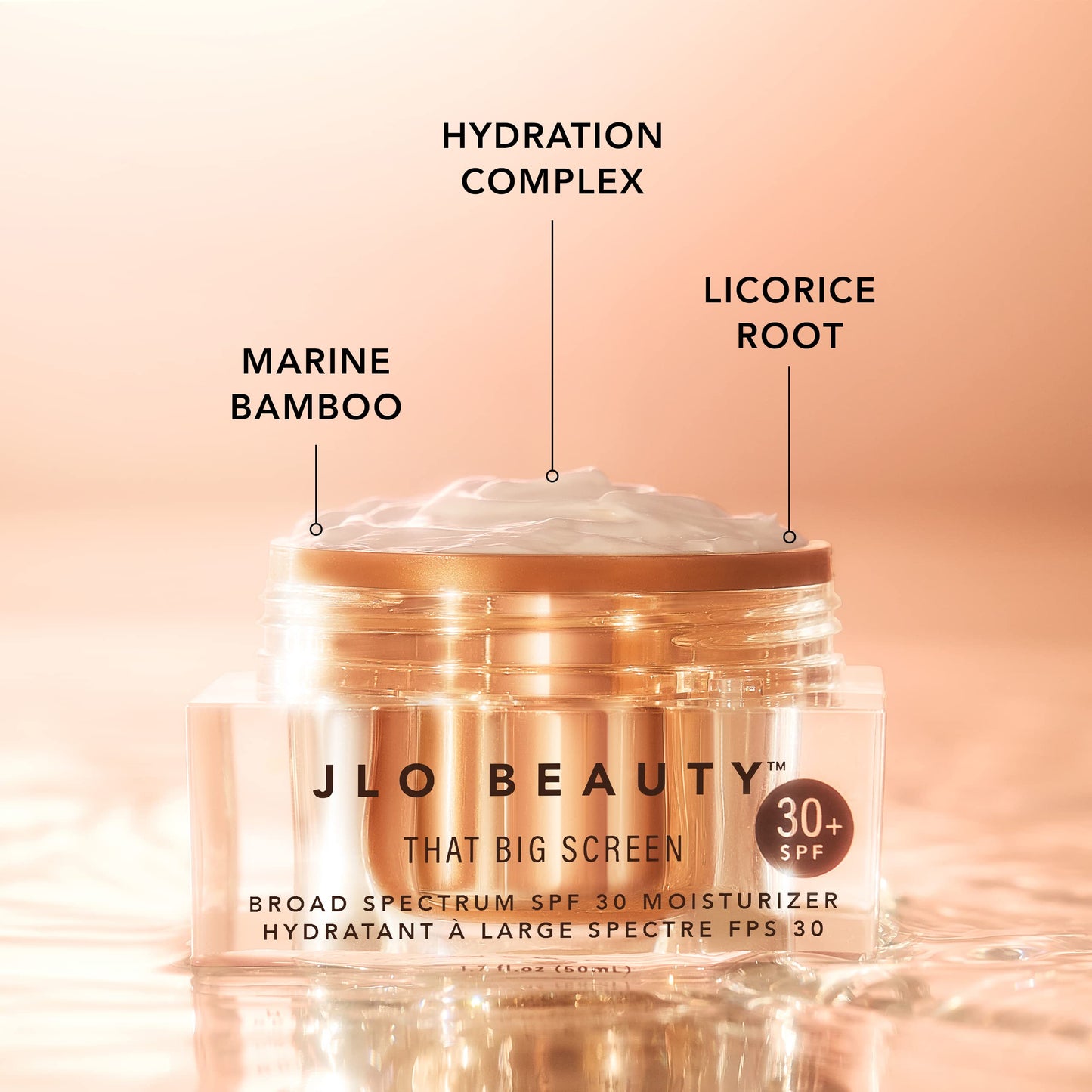 JLO BEAUTY Broad Spectrum SPF 30 Face Moisturizer, Lightweight Sunscreen to Wear Under Make Up, Daily Hydrating Face Lotion for Women With Hyaluronic Acid & Antioxidants, That Big Screen, 1.7 FL Oz