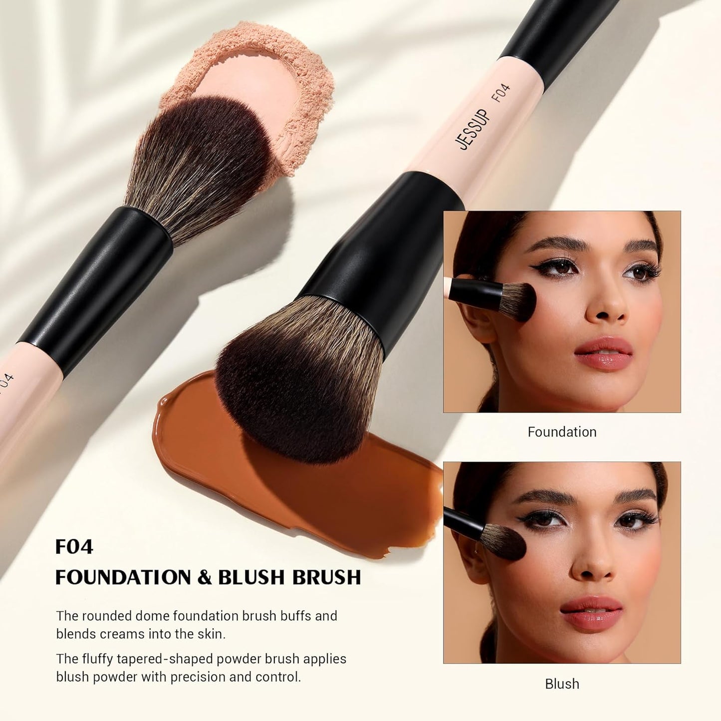Face Makeup Brushes Set - 5-Piece Professional Makeup Brush Kit for Flawless Application | T493 & T508