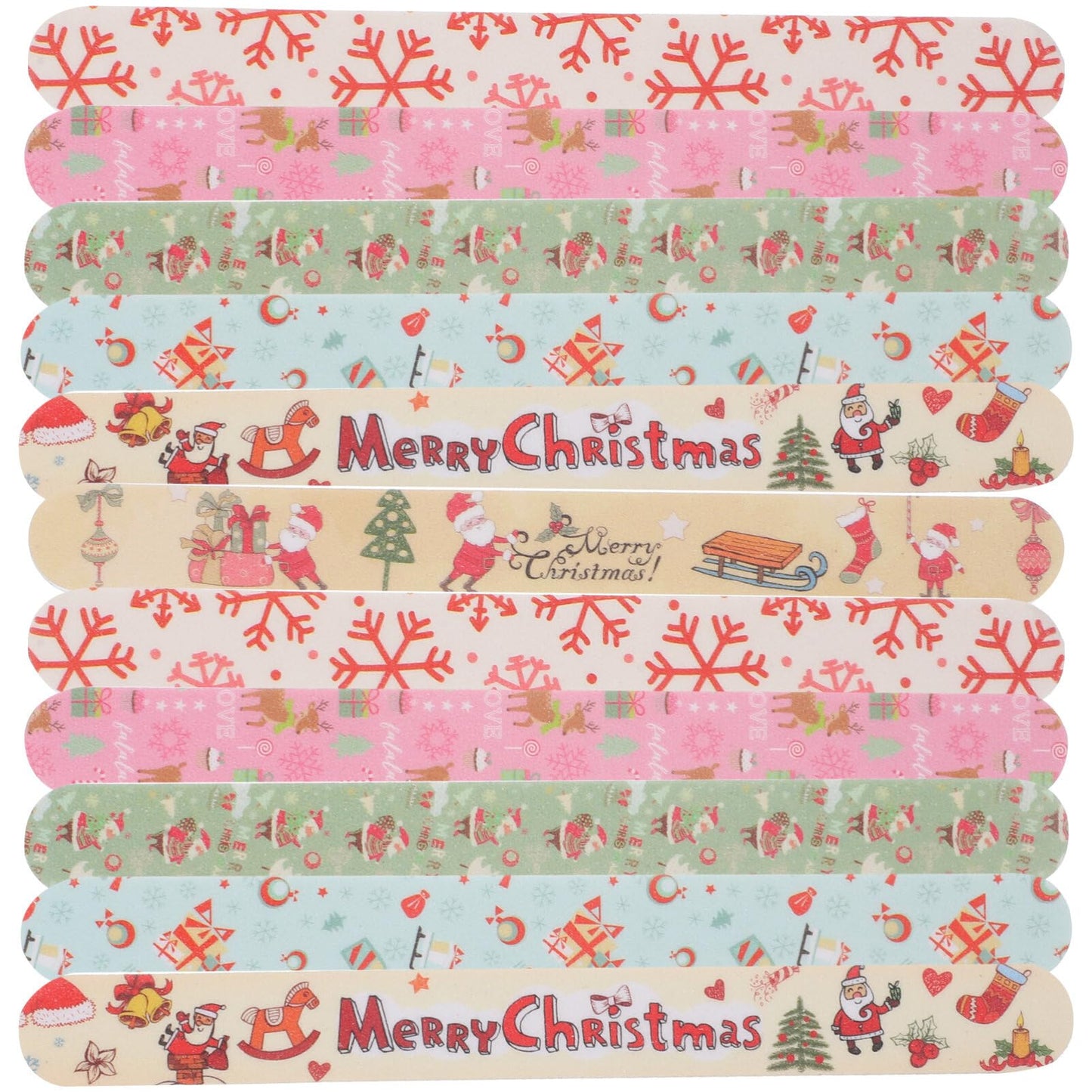 Beaupretty 24pcs Christmas Nail Files EVA Nail Shiners Double Sided Emery Board Nail Sanding File Nail Shine Buffer Polisher Nail Art Manicure Tools