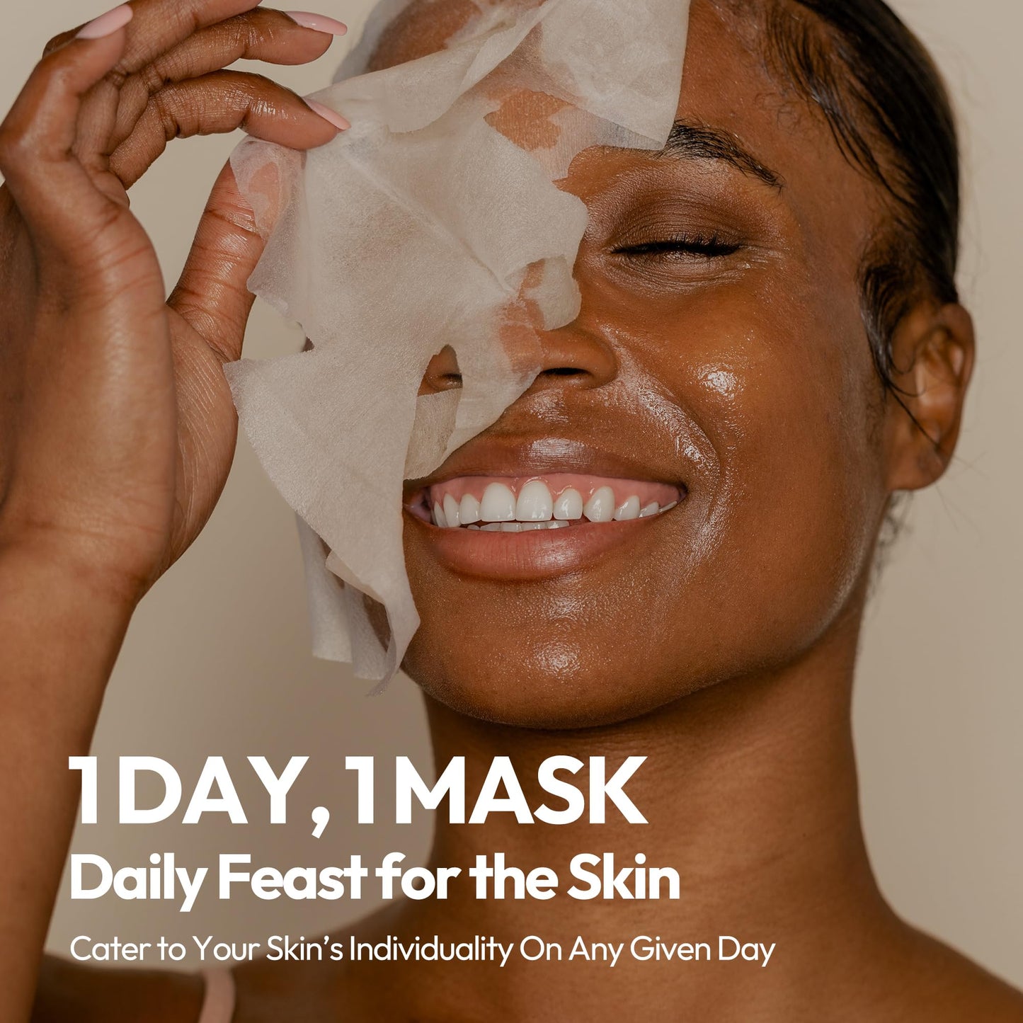 LAPCOS K Beauty Daily Sheet Mask Variety Pack 7+1 (Version 1) - K Beauty Face Masks to Hydrate, Clarify, Nourish, Gently Exfoliate & Renew Skin - Breathable Sheet & Pads - Korean Skin Care (Pack of 8)